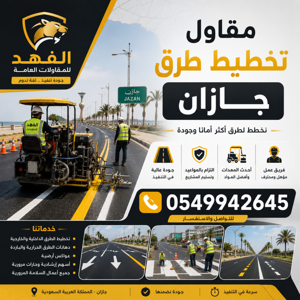 مقاول تخطيط طرق جازان